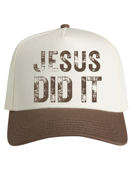 Jesus Did It Snapback - Walnut