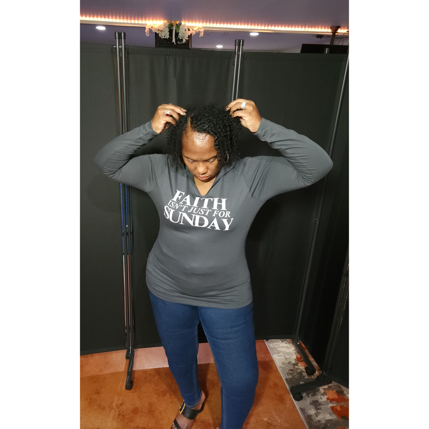 FAITH ISN'T JUST FOR SUNDAY V-Neck Soft Hoodie