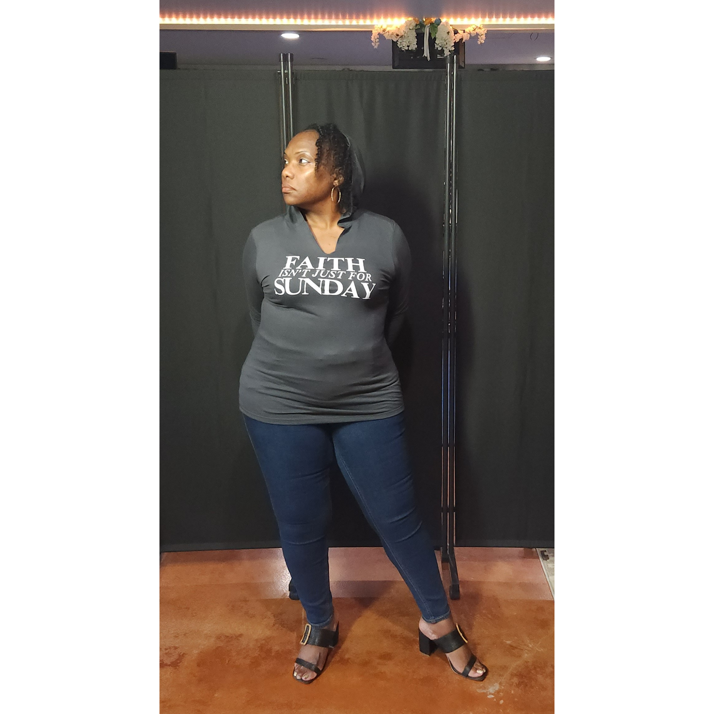 FAITH ISN'T JUST FOR SUNDAY V-Neck Soft Hoodie