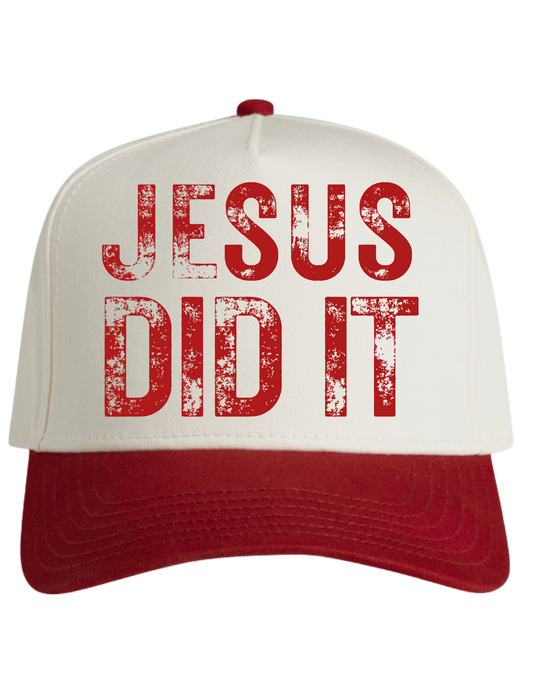 Jesus Did It Snapback - Red